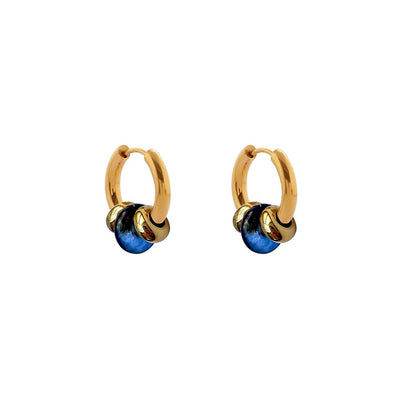 Buoy Earrings - Gold/Dark Blue
