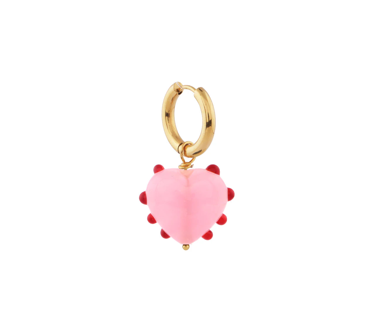 Milagros Heart Earrings - Pink