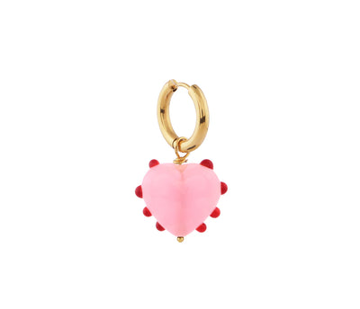 Milagros Heart Earrings - Pink