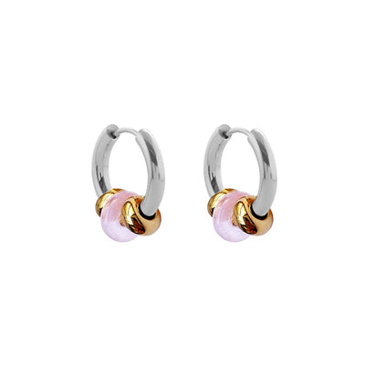 Buoy Earrings - Silver/Pink