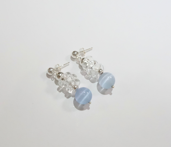Tide Earrings - Blue Cat Eye