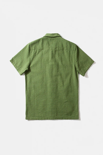 Seersucker Short Sleeve Shirt - Plain Khaki
