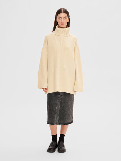 Mary Relaxed Fit Roll Neck - Birch