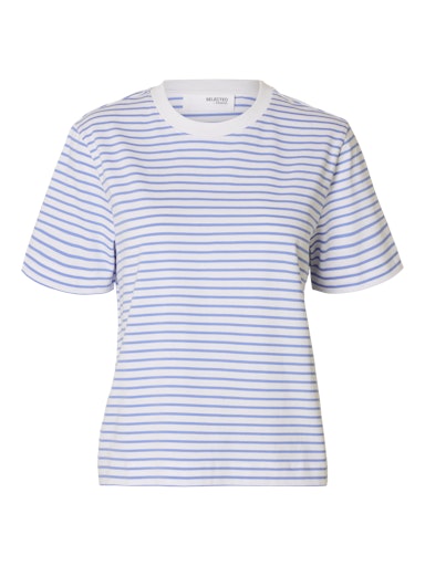 Essential Boxy Tee - Cornflower Blue Stripes