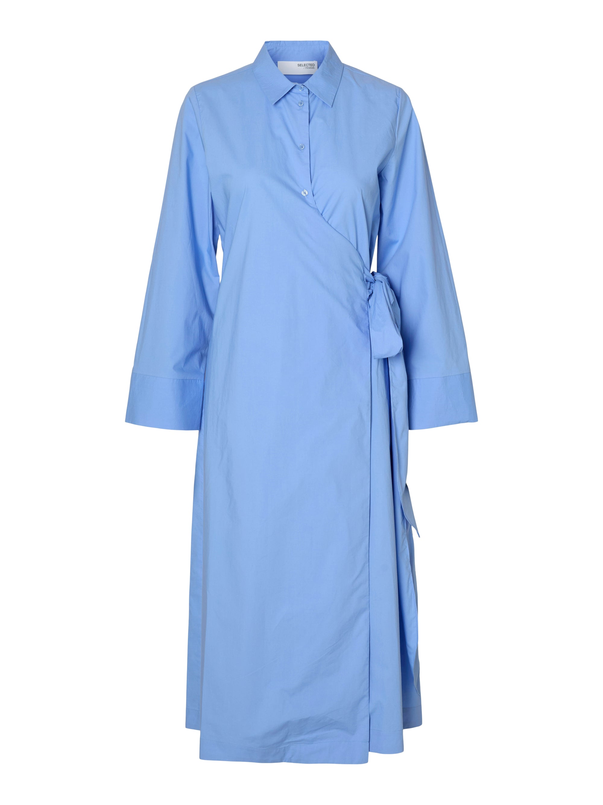 Aviana Midi Wrap Dress - Cornflower Blue