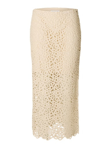 Alima Midi Crotchet Skirt - Sandshell