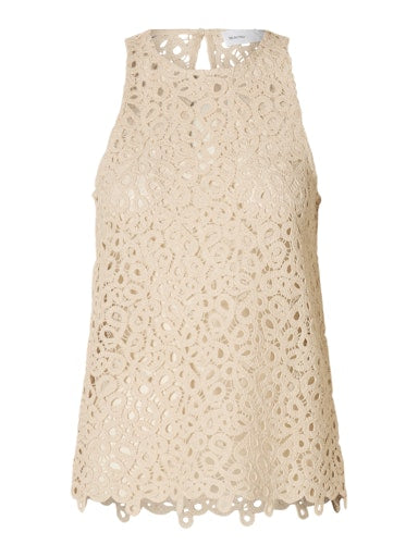 Alima Crochet Top - Sandshell
