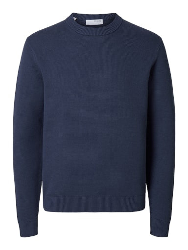 Dane Knit Structure Crew Neck - Oceana