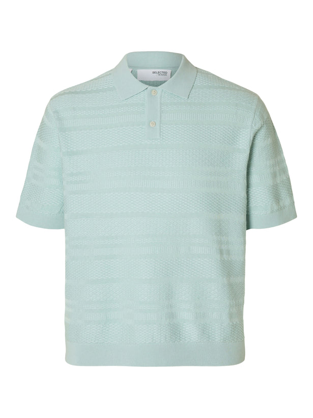Foam SS Knit Relaxed Polo - Winter Sky