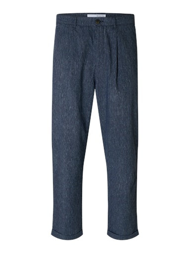 Relaxed Crop Sun Pleat Pant - Navy Structure