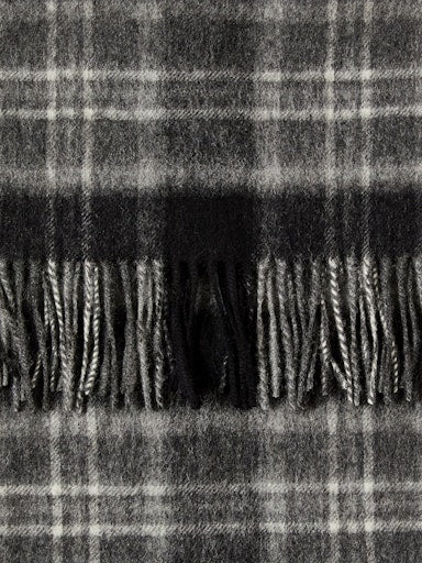 Tope Wool Scarf Tartan - Medium Grey Melange Tartan