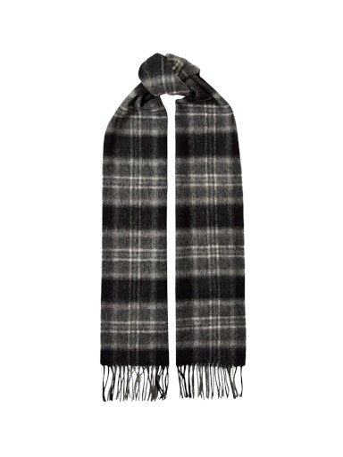 Tope Wool Scarf Tartan - Medium Grey Melange Tartan