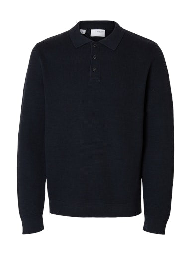 Dane Knit Structure Polo - Sky Captain