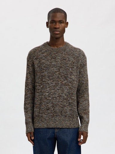 Tilum LS Knit Relaxed Crew Neck - Demitasse Twist