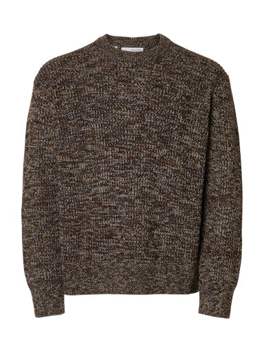 Tilum LS Knit Relaxed Crew Neck - Demitasse Twist