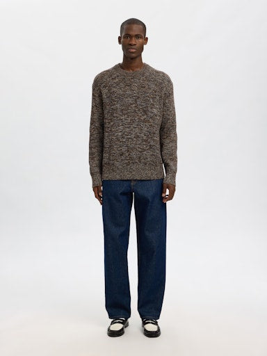 Tilum LS Knit Relaxed Crew Neck - Demitasse Twist