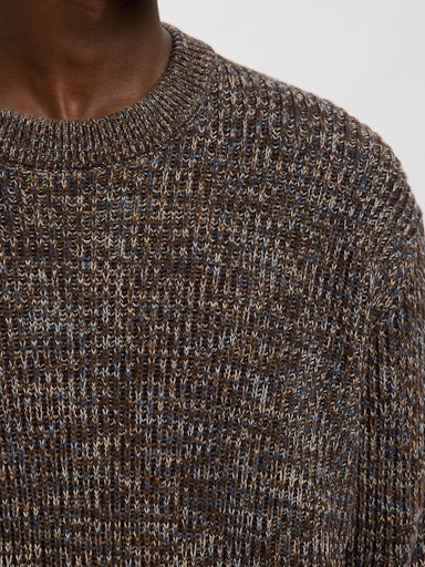 Tilum LS Knit Relaxed Crew Neck - Demitasse Twist