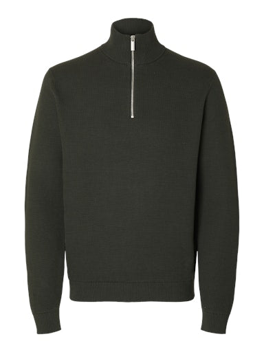 Dane Half Zip Knit Structure - Deep Forest