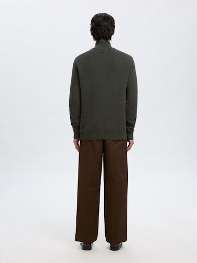 Dane Half Zip Knit Structure - Deep Forest