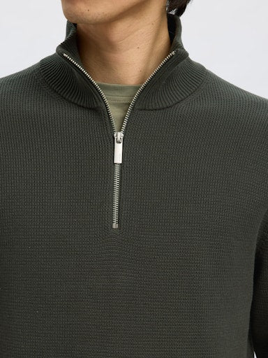 Dane Half Zip Knit Structure - Deep Forest