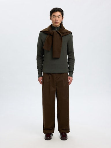 Dane Half Zip Knit Structure - Deep Forest