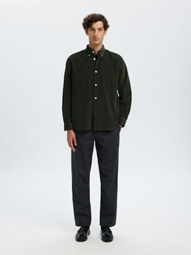 Reg Danni Cord BD LS Shirt - Deep Forest