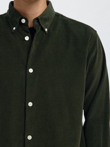 Reg Danni Cord BD LS Shirt - Deep Forest