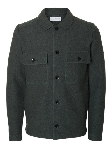 Nealy Knit Workwear Cardigan - Deep Forest