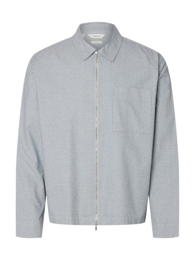 Relax David Mix Zip Overshirt -  Blue Mirage Poppytooth