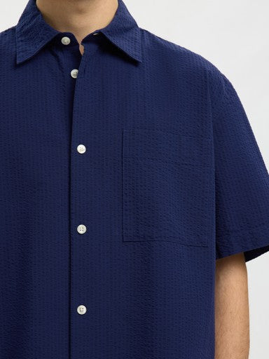 Relaxed Stuart Seersucker SS Shirt - Ocean Cavern