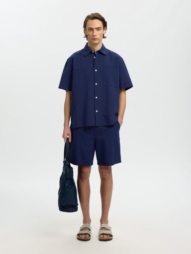 Reg Stuart Seersucker Shorts - Ocean Cavern