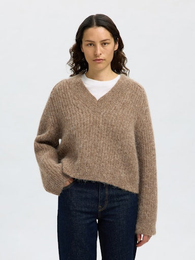 Anjuli LS Knit V-Neck - Delicioso Melange