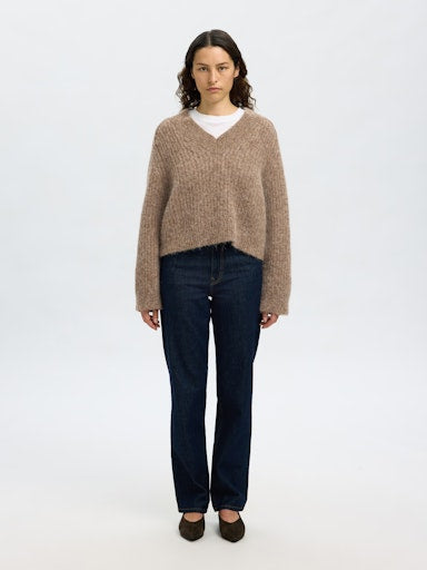 Anjuli LS Knit V-Neck - Delicioso Melange