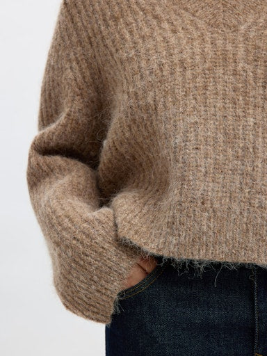 Anjuli LS Knit V-Neck - Delicioso Melange