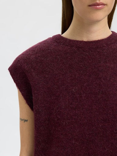 Lulu SL Knit Vest - Fig Black-Core