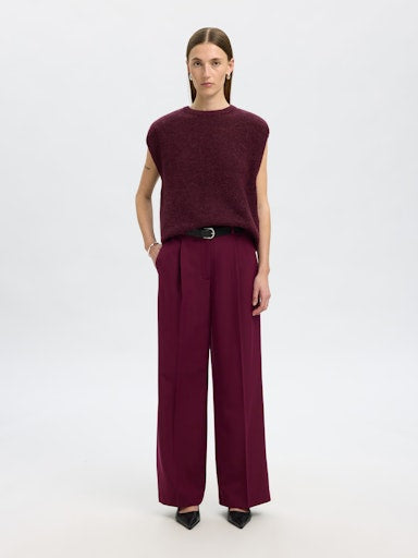 Lulu SL Knit Vest - Fig Black-Core