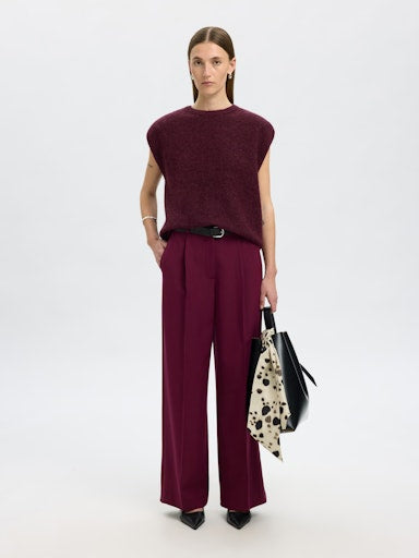 Lulu SL Knit Vest - Fig Black-Core