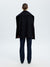 Pam Handmade Scarf Pin Stripe Coat - Dark Sapphire