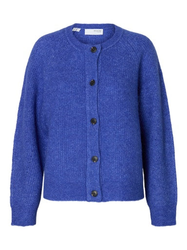 Lulu LS Knit Short Cardigan - Dazzling Blue Melange