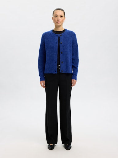 Lulu LS Knit Short Cardigan - Dazzling Blue Melange