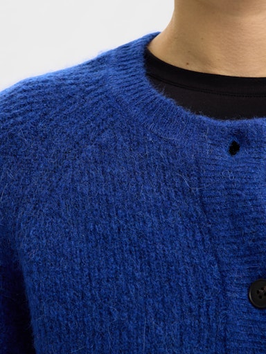 Lulu LS Knit Short Cardigan - Dazzling Blue Melange