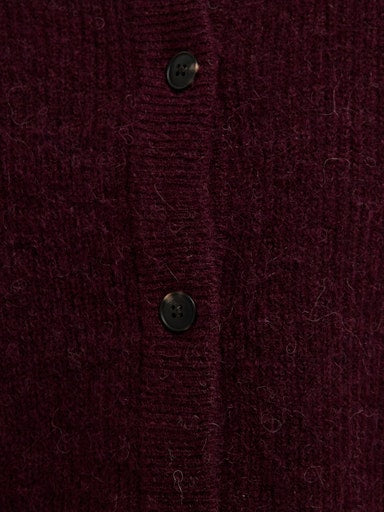 Lulu LS Knit Short Cardigan - Fig Melange