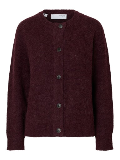 Lulu LS Knit Short Cardigan - Fig Melange