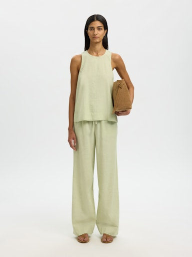 Luisa Wide Leg Linen Pants - Lint