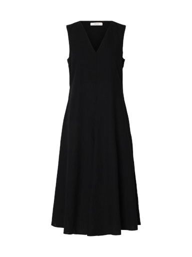 Luisa Linen Blend Dress - Black