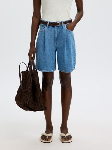 Wide Merle-Kori Denim Shorts - Light Blue Denim