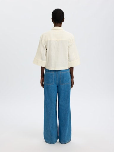 Finnie Relaxed 3/4 Sun Shirt - Egret