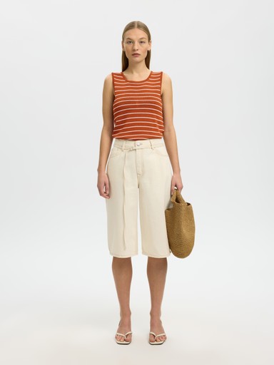 Moon SL Knit Top - Potters Clay / Birch