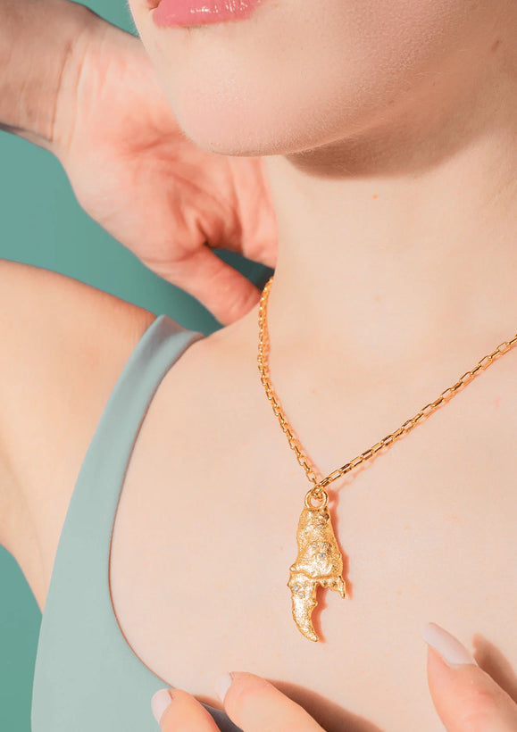 Shellwalker Amulet Gilded Necklace - Gold