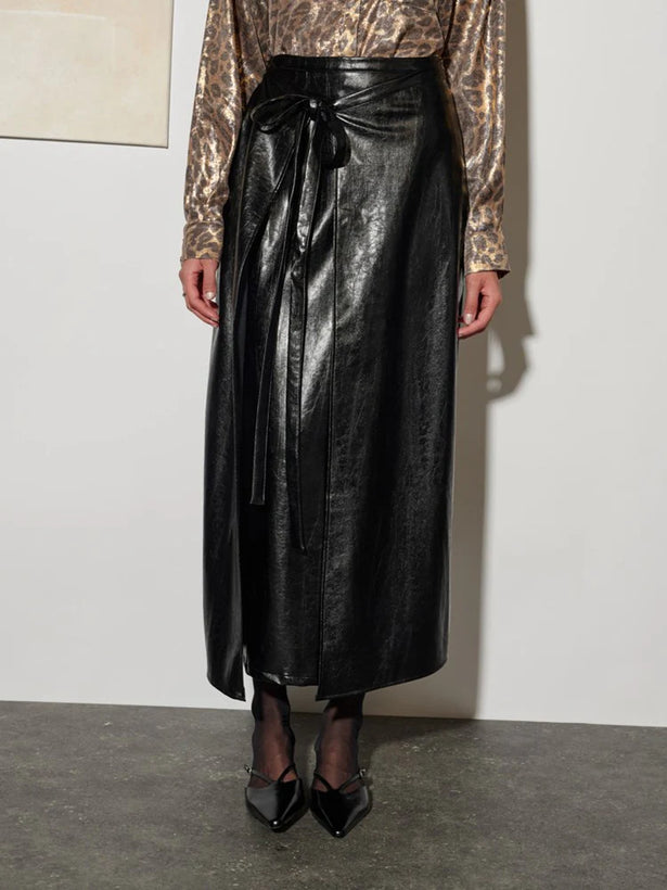 Louise Midi Skirt - Coal Black